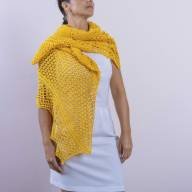 &#039;Just Yellow&#039; Triangular Large Lace Shawl - 'Just Yellow' Triangular Large Lace Shawl