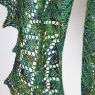 &#039;Green Hearts&#039; Crescent Lace Shawl - 'Green Hearts' Crescent Lace Shawl