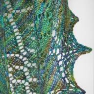 &#039;Green Hearts&#039; Crescent Lace Shawl - 'Green Hearts' Crescent Lace Shawl