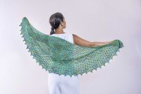 'Green Hearts' Crescent Lace Shawl