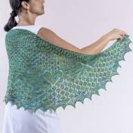 &#039;Green Hearts&#039; Crescent Lace Shawl - 'Green Hearts' Crescent Lace Shawl