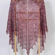 &#039;Brown-Red Tonal&#039; Triangular Lace Shawl - 'Brown-Red Tonal' Triangular Lace Shawl