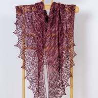 &#039;Brown-Red Tonal&#039; Triangular Lace Shawl - 'Brown-Red Tonal' Triangular Lace Shawl