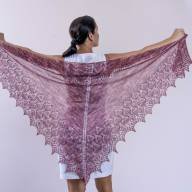 &#039;Brown-Red Tonal&#039; Triangular Lace Shawl - 'Brown-Red Tonal' Triangular Lace Shawl