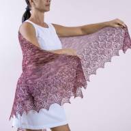 &#039;Brown-Red Tonal&#039; Triangular Lace Shawl - 'Brown-Red Tonal' Triangular Lace Shawl