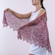 &#039;Brown-Red Tonal&#039; Triangular Lace Shawl - 'Brown-Red Tonal' Triangular Lace Shawl