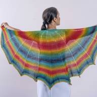 &#039;Tropical Multicolor&#039; Crescent Lace Shawl - 'Tropical Multicolor' Crescent Lace Shawl