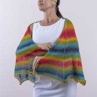 &#039;Tropical Multicolor&#039; Crescent Lace Shawl - 'Tropical Multicolor' Crescent Lace Shawl