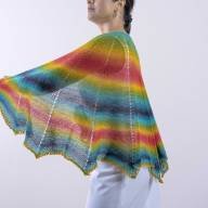 &#039;Tropical Multicolor&#039; Crescent Lace Shawl - 'Tropical Multicolor' Crescent Lace Shawl