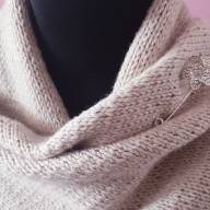 &#039;Sparkly Beige&#039; Simple Shawlette - 'Sparkly Beige' Simple Shawlette
