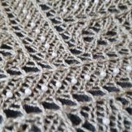 'Morning Drops' Rectangular Lace &amp; Beads Scarf - 'Morning Drops' Rectangular Lace & Beads Scarf