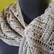 'Morning Drops' Rectangular Lace &amp; Beads Scarf - 'Morning Drops' Rectangular Lace & Beads Scarf