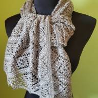 'Morning Drops' Rectangular Lace &amp; Beads Scarf - 'Morning Drops' Rectangular Lace & Beads Scarf