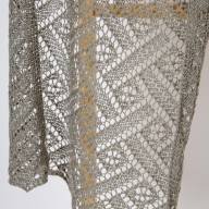 'Morning Drops' Rectangular Lace &amp; Beads Scarf - 'Morning Drops' Rectangular Lace & Beads Scarf