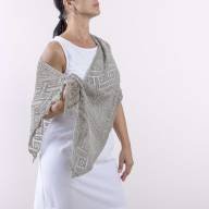 'Morning Drops' Rectangular Lace &amp; Beads Scarf - 'Morning Drops' Rectangular Lace & Beads Scarf