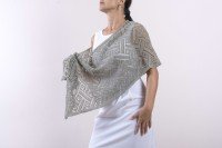 'Morning Drops' Rectangular Lace & Beads Scarf