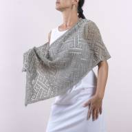 'Morning Drops' Rectangular Lace &amp; Beads Scarf - 'Morning Drops' Rectangular Lace & Beads Scarf