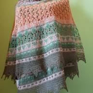 &#039;Rustic Look in 4 colors&#039; Crescent Lace Shawl - 'Rustic Look in 4 colors' Crescent Lace Shawl