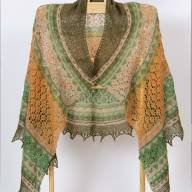&#039;Rustic Look in 4 colors&#039; Crescent Lace Shawl - 'Rustic Look in 4 colors' Crescent Lace Shawl