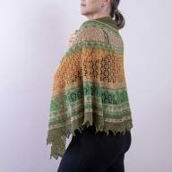 &#039;Rustic Look in 4 colors&#039; Crescent Lace Shawl - 'Rustic Look in 4 colors' Crescent Lace Shawl