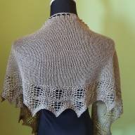 &#039;Green Waves &amp; Beads&#039; Crescent Lace Shawlette - 'Green Waves & Beads' Crescent Lace Shawlette