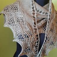 &#039;Green Waves &amp; Beads&#039; Crescent Lace Shawlette - 'Green Waves & Beads' Crescent Lace Shawlette