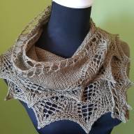 &#039;Green Waves &amp; Beads&#039; Crescent Lace Shawlette - 'Green Waves & Beads' Crescent Lace Shawlette