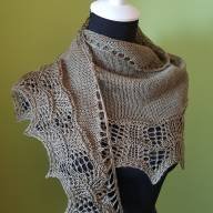 &#039;Green Waves &amp; Beads&#039; Crescent Lace Shawlette - 'Green Waves & Beads' Crescent Lace Shawlette