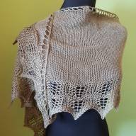 &#039;Green Waves &amp; Beads&#039; Crescent Lace Shawlette - 'Green Waves & Beads' Crescent Lace Shawlette