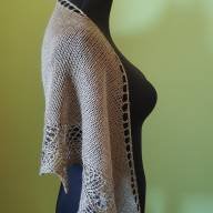 &#039;Green Waves &amp; Beads&#039; Crescent Lace Shawlette - 'Green Waves & Beads' Crescent Lace Shawlette