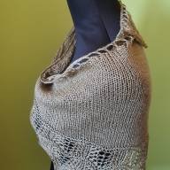 &#039;Green Waves &amp; Beads&#039; Crescent Lace Shawlette - 'Green Waves & Beads' Crescent Lace Shawlette