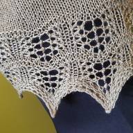 &#039;Green Waves &amp; Beads&#039; Crescent Lace Shawlette - 'Green Waves & Beads' Crescent Lace Shawlette