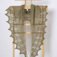 &#039;Green Waves &amp; Beads&#039; Crescent Lace Shawlette - 'Green Waves & Beads' Crescent Lace Shawlette