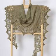 &#039;Green Waves &amp; Beads&#039; Crescent Lace Shawlette - 'Green Waves & Beads' Crescent Lace Shawlette