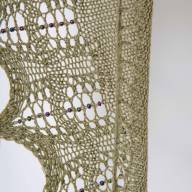 &#039;Green Waves &amp; Beads&#039; Crescent Lace Shawlette - 'Green Waves & Beads' Crescent Lace Shawlette