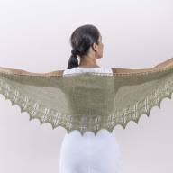 &#039;Green Waves &amp; Beads&#039; Crescent Lace Shawlette - 'Green Waves & Beads' Crescent Lace Shawlette