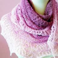 &#039;Gradient Pink Shades&#039; Crescent Lace Shawlette - 'Gradient Pink Shades' Crescent Lace Shawlette