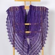 'Purple Love' Crescent Lace Shawl - 'Purple Love' Crescent Lace Shawl
