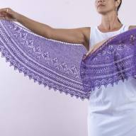 'Purple Love' Crescent Lace Shawl - 'Purple Love' Crescent Lace Shawl