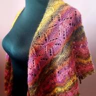 &#039;Multicolor Shades&#039; Crescent Lace Shawlette - 'Multicolor Shades' Crescent Lace Shawlette