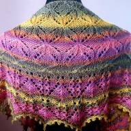 &#039;Multicolor Shades&#039; Crescent Lace Shawlette - 'Multicolor Shades' Crescent Lace Shawlette