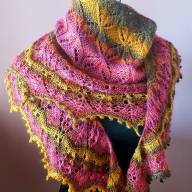 &#039;Multicolor Shades&#039; Crescent Lace Shawlette - 'Multicolor Shades' Crescent Lace Shawlette