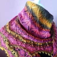 &#039;Multicolor Shades&#039; Crescent Lace Shawlette - 'Multicolor Shades' Crescent Lace Shawlette