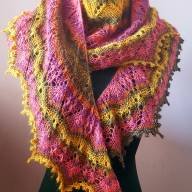 &#039;Multicolor Shades&#039; Crescent Lace Shawlette - 'Multicolor Shades' Crescent Lace Shawlette