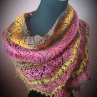 &#039;Multicolor Shades&#039; Crescent Lace Shawlette - 'Multicolor Shades' Crescent Lace Shawlette