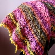 &#039;Multicolor Shades&#039; Crescent Lace Shawlette - 'Multicolor Shades' Crescent Lace Shawlette