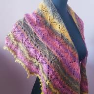 &#039;Multicolor Shades&#039; Crescent Lace Shawlette - 'Multicolor Shades' Crescent Lace Shawlette