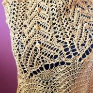 &#039;Yellow Lace&#039; Crescent Large Shawl - 'Yellow Lace' Crescent Large Shawl