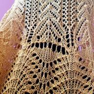 &#039;Yellow Lace&#039; Crescent Large Shawl - 'Yellow Lace' Crescent Large Shawl